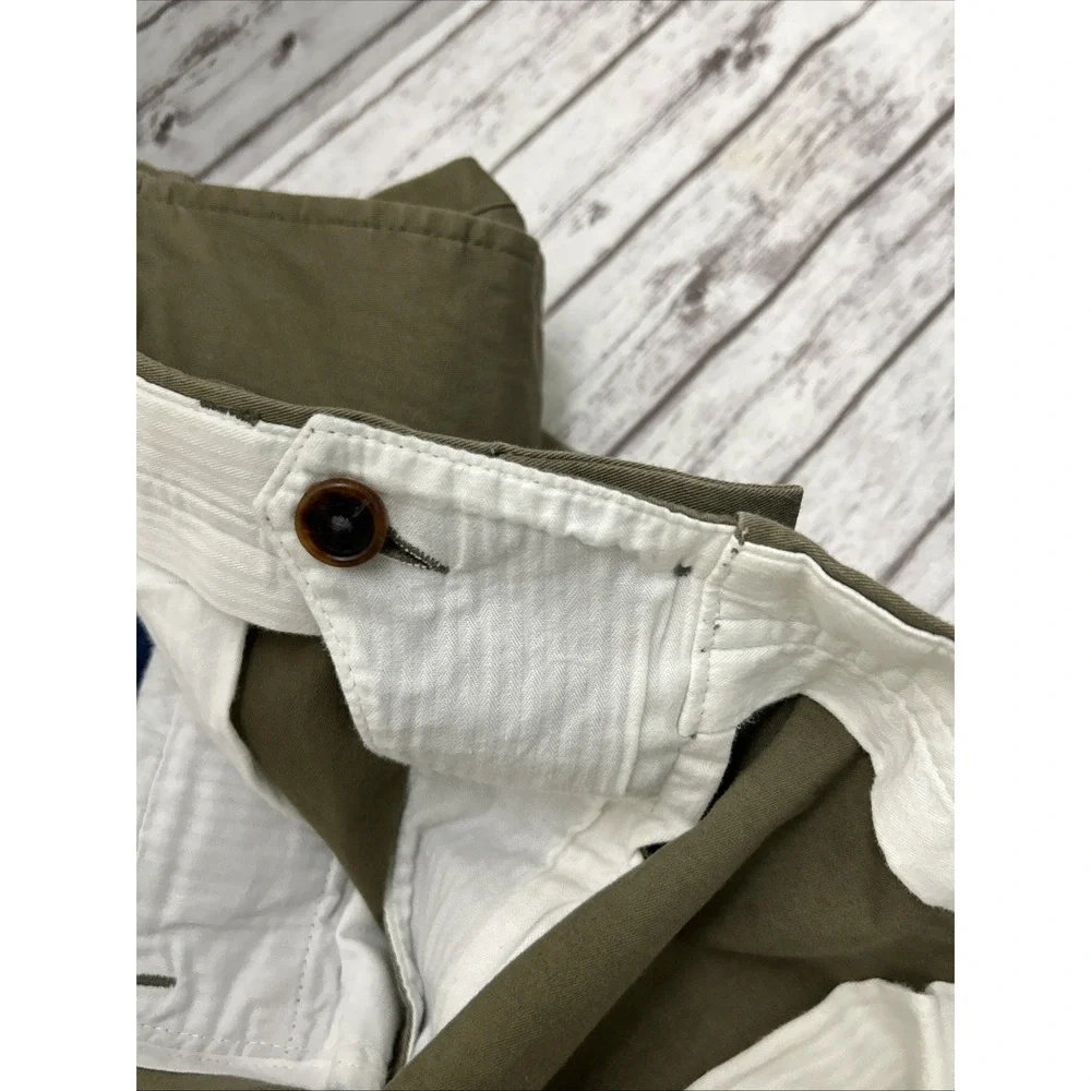 Proper Cloth Tessuti Di Sondrio Casual Pants Men 36x32 Slim Fit Twill Green